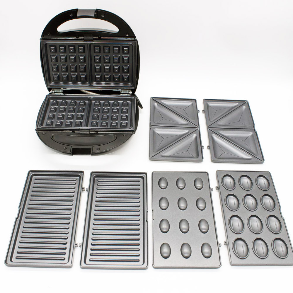 Электрическая cендвичница 4в1, 1000Вт, Domotec MS-7704 / Домашняя бутербродница гриль / Вафельница орешница Киев - изображение 5