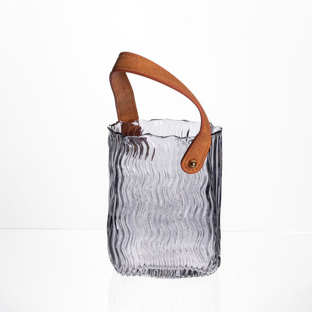 Серебристая ваза-сумочка для цветов 16 см Киев - изображение 4