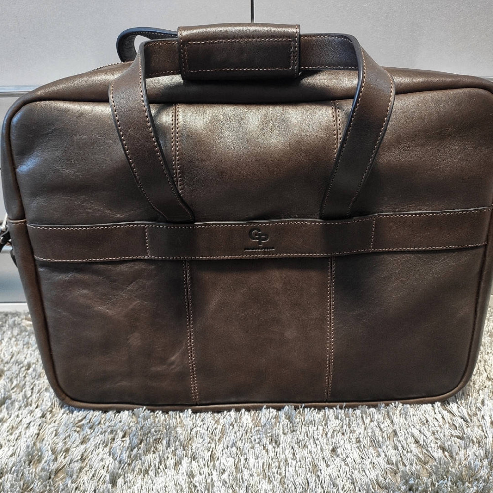 Элитная кожаная сумка для ноутбука и документов коричневого цвета GRANDE PELLE 11442 Киев - изображение 2