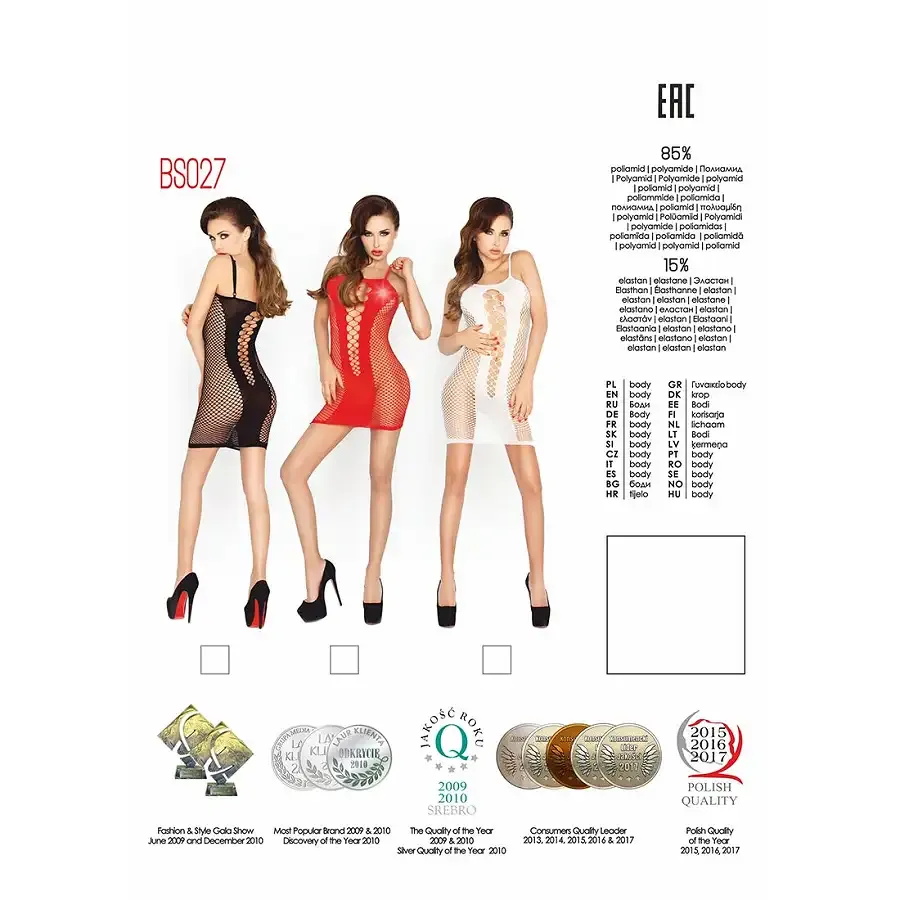 Бодістокінг Passion BS027 white, сукня-сітка на бретелях, дуже відверта Львів - фото 5