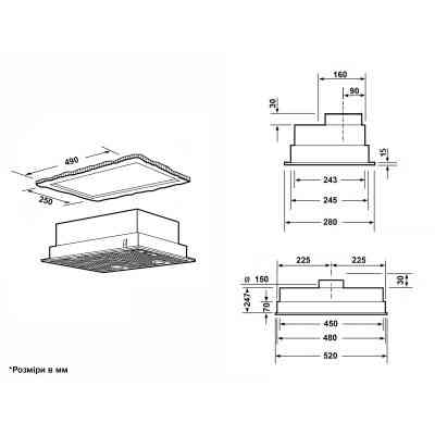 Витяжка кухонна Interline WIND BL A/60/GL/ST Вінниця