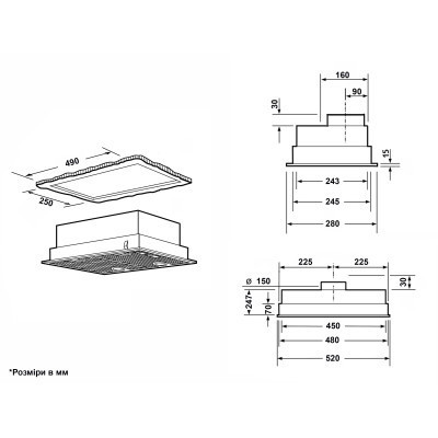Вытяжка кухонная Interline WIND BL A/60/GL/ST Винница - изображение 3