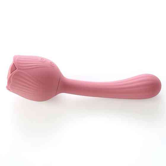 Вибратор в форме тюльпана с вакуумной стимуляцикй Sweet Em Velvet Lure Розовый Sex Aura Киев