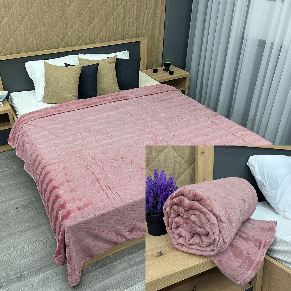 Плед-покривало 200х230 см (+-5см) Пудровий (87-249) Київ - фото 1