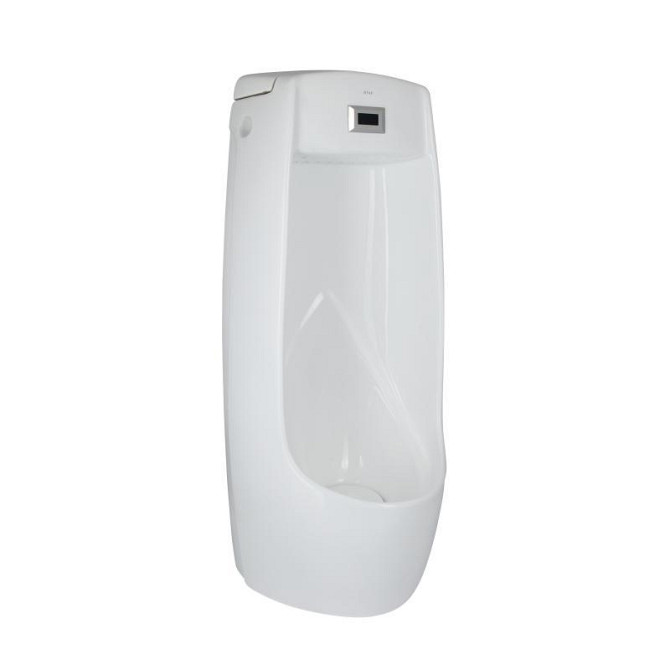Пісуар підлоговий Qtap Scorpio з ІЧ-датчиком автоматичного змиву 430х370х990 White QT1488101HW Харків - фото 1