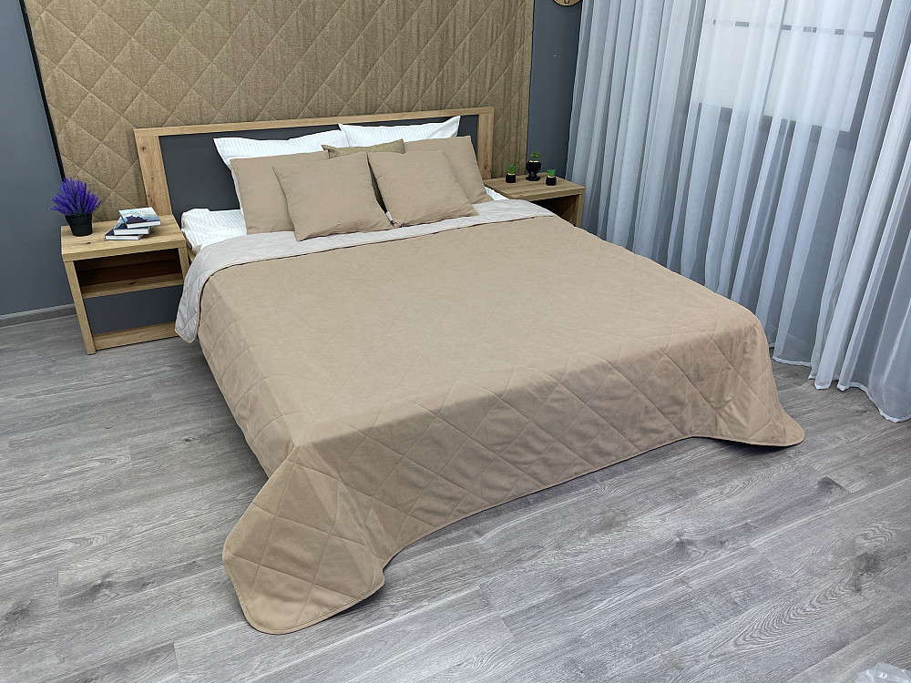 Покрывало стеганое Decorator Sparta Diamond ромб 220х240 см бежевый (85-051) Киев - изображение 7