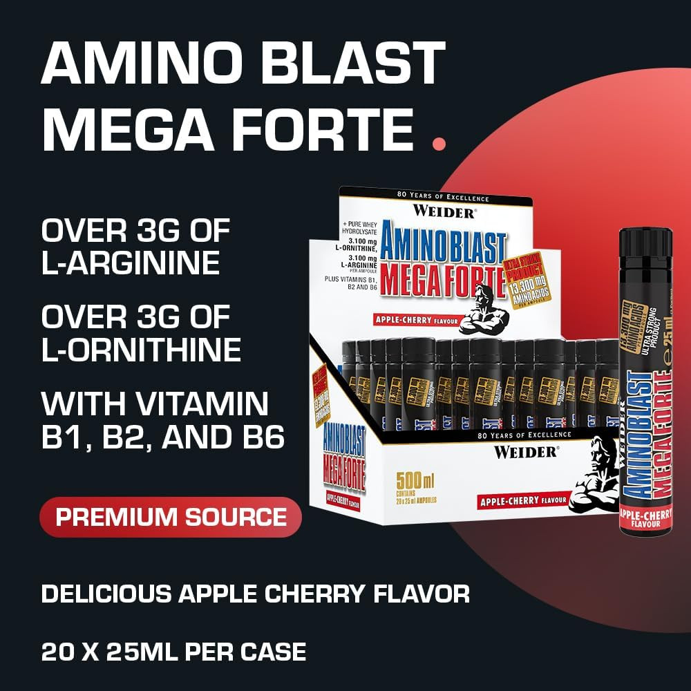 Аминокислотный комплекс Weider Amino Blast Mega Forte 20x25 ml (Apple-cherry) Луцк - изображение 4