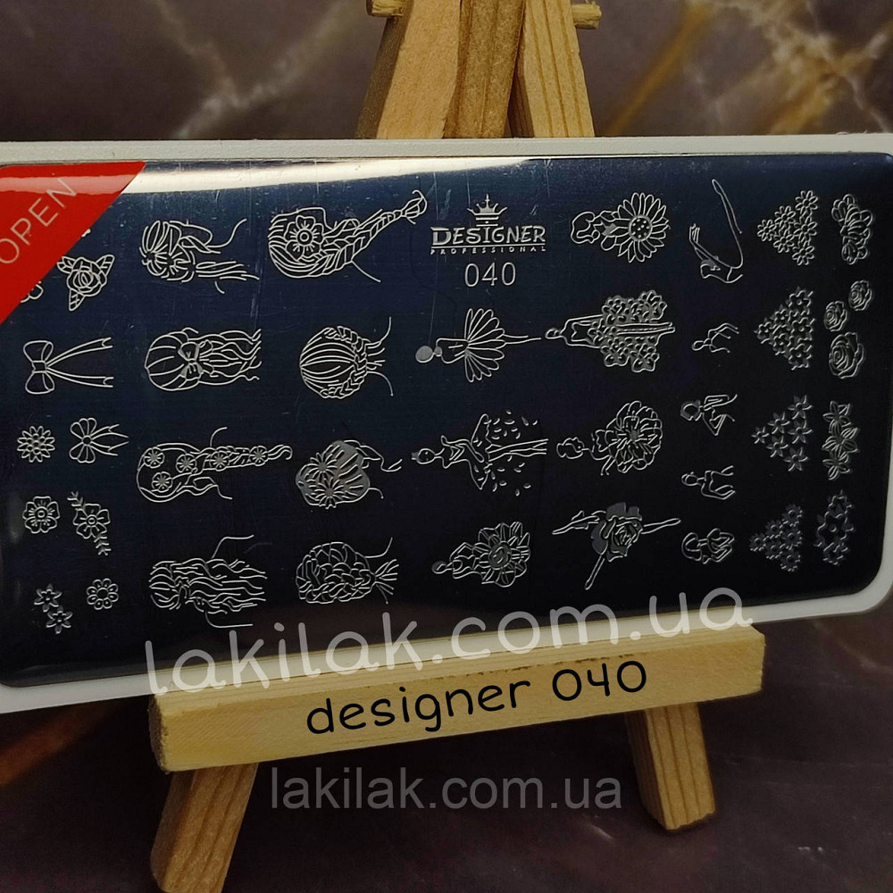 Пластина 040 для стемпінгу Designer Professional (12х6см) Херсон - фото 1