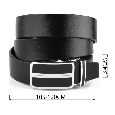 Ремень Vintage Мужской с автоматической пряжкой и черными вставками Черный (20281) Винница - изображение 3