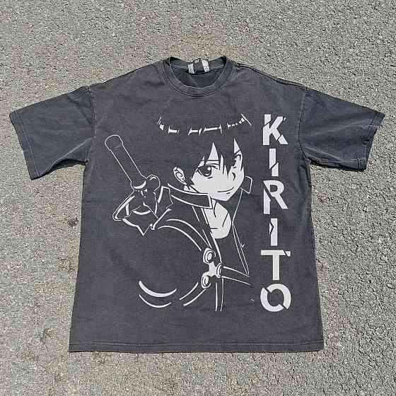 Футболка для мальчика с принтом аниме Аниме Сворд Арт Онлине оверсайз (рост от 165 до 180 ) Черний Днепр