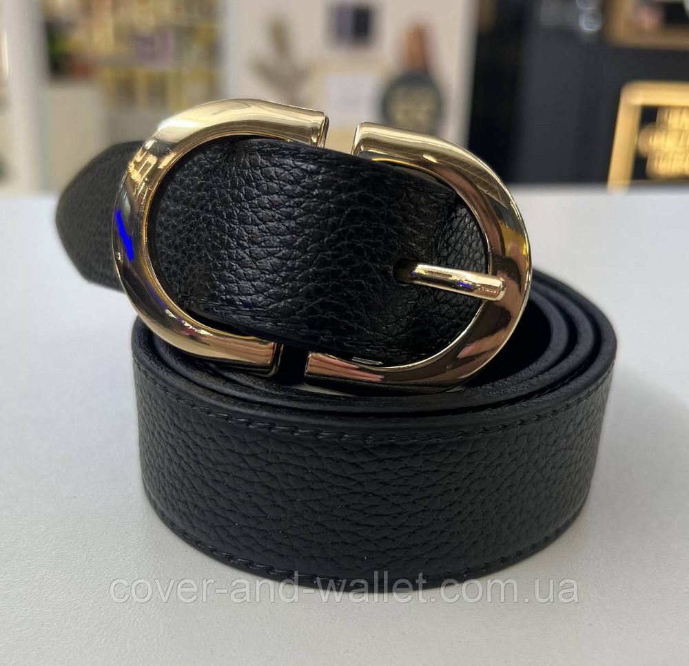 Классический кожаный женский ремень с золотистой пряжкой 30 мм PS Leather Киев - изображение 8