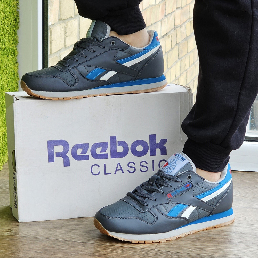 Чоловічі Кросівки Reebok Classic Сірі Шкіряні Рибок (розміри: 45) Відео Огляд Дніпро - фото 1