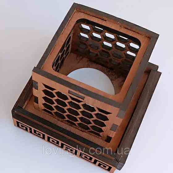 Деревянный подсвечник из акации для чайной свечи. Ирпень