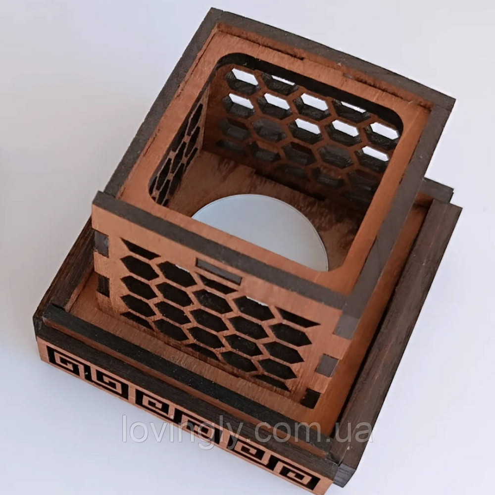 Деревянный подсвечник из акации для чайной свечи. Ирпень - изображение 6