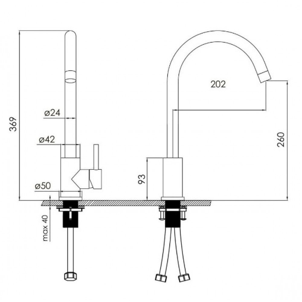 Змішувач для кухні високий VOLLE CRUZE de la noche чорний 1547.110104 Київ - фото 7