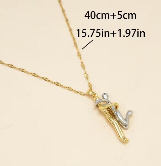 Серебристый кулон «Объятия пары» на цепочке – символ любви Киев - изображение 2