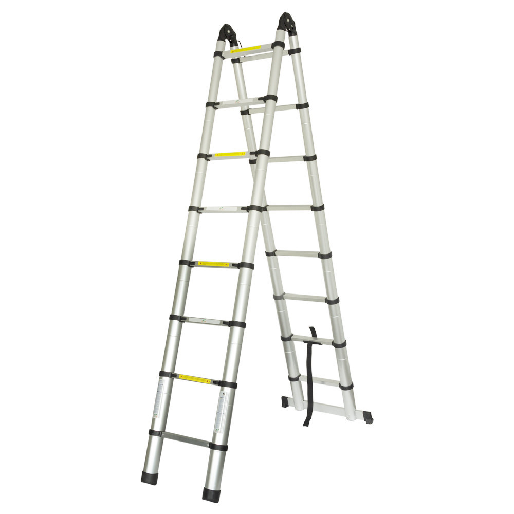 Драбина телескопічна універсальна 2×8 щаблів 5.0 м FLORA (5033434) Київ - фото 8