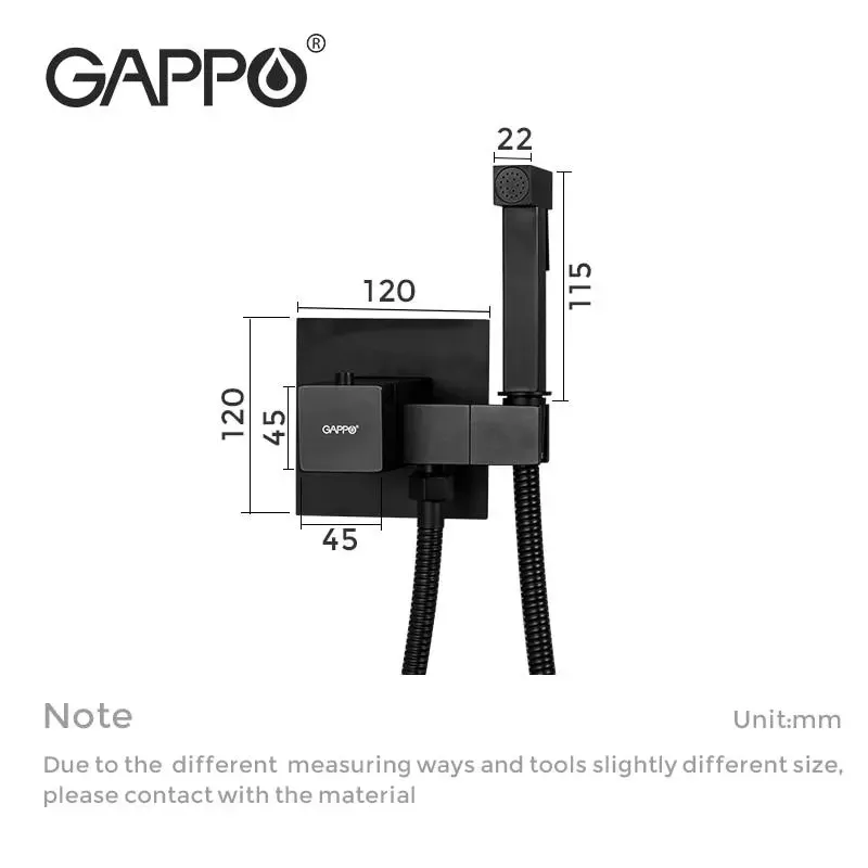 Гігієнічний душ GAPPO G7207-60 із термостатом, чорний Київ - фото 8