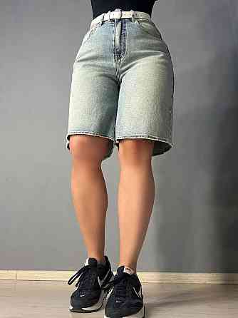 Шорты женские джинсовые Liana 4-021 бермуды с ремнем голубые, голубой, 28, 28, 76 см, 106 см Киев