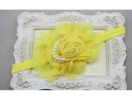 Дитяча жовта пов'язка - окружність 36-50см, розмір квітки 13см Київ