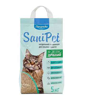 Бентонітовий наповнювач "Природа" "Sani Pet" Дрібний 5 кг Вінниця