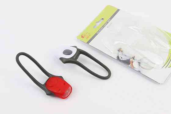 Ліхтар передній 1 діод+задній 1 діод, силіконові к-кт, JY-267-С (без батарейок) Київ