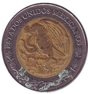 Монета 2 песо. 1996-2023 рік, Мексика.(БД) Полтава - фото 1