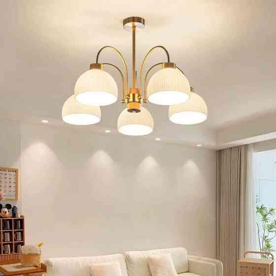 Люстра светодиодная потолочная 5042 (Золотистый) 5 плафонов Киев