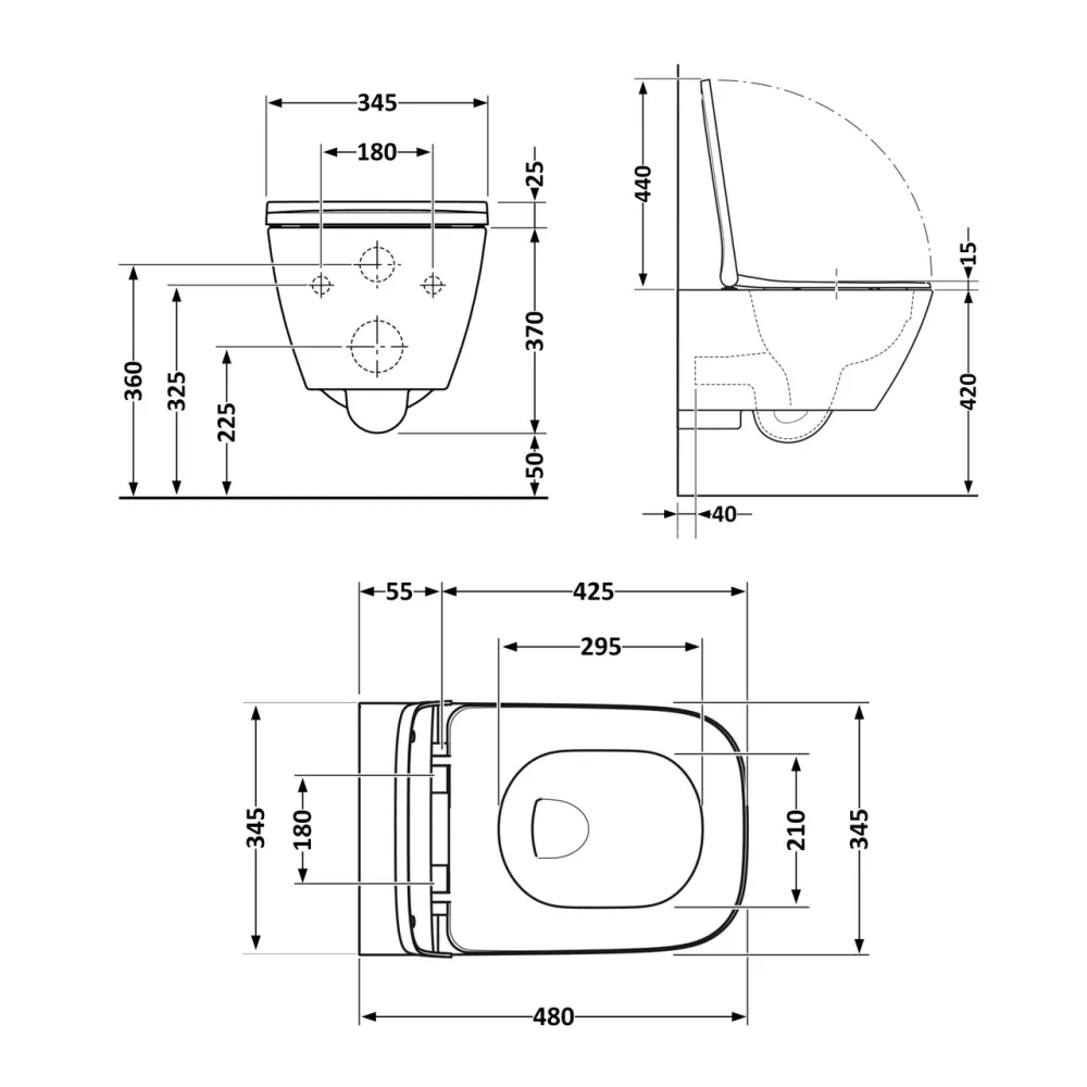 Унітаз підвісний Tern Ultra Quiet 490×365×325 мм, Marble, із сидінням Slim Duroplast/Soft-close/Quick Release QT17332303ASMR Київ - фото 2