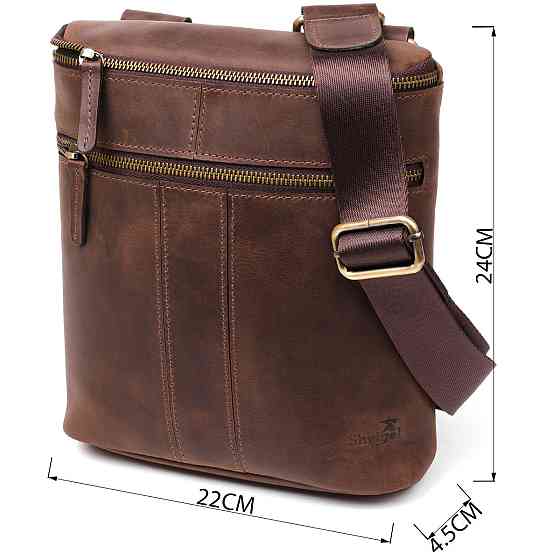 Сумка мужская SHVIGEL 11103 кожаная Коричневая Киев