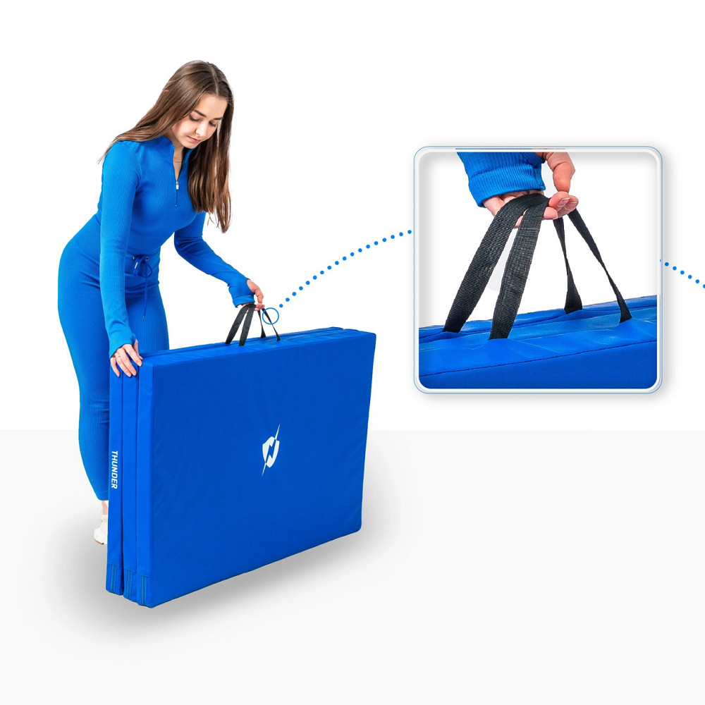 Мат гимнастический THUNDER MG-03, 197 х 100 х 5 см, синий Киев - изображение 4