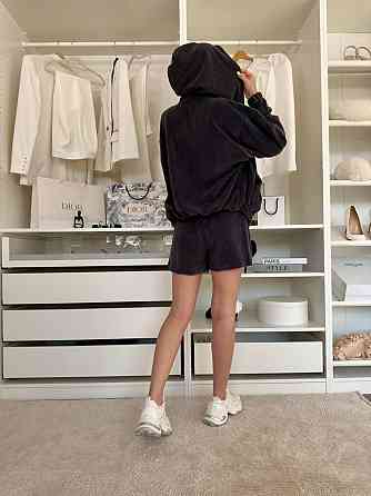 Жіночий повсякденний трендовий костюм із бавовняного велюру Одеса