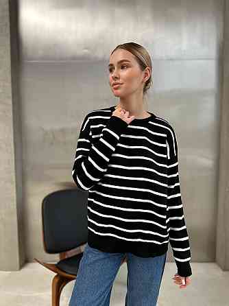 Жіночий базовий смугастий светр оверсайз вовна 70% акрил 30% Одеса