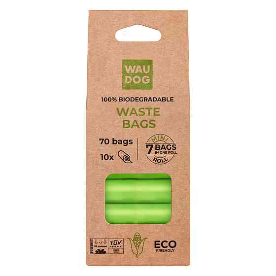 Биоразлагаемые пакеты WAUDOG для уборки за животными, МИНИ, 20х25 см, уп. 10 рул (70 шт) Киев