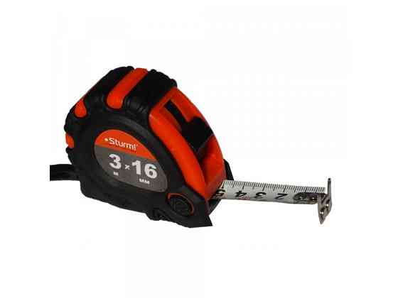 Рулетка 3мХ16мм 2х сторонняя шкала и зацеп, магнит Sturm! 3100101 (читать описание) Ровно