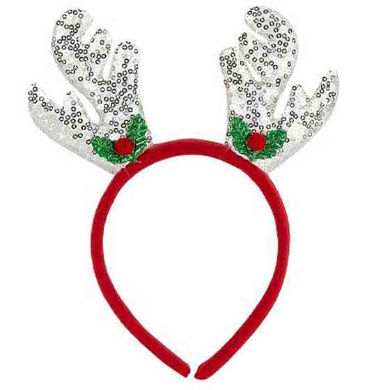 Обідок новорічний "Оленячі ріжки" 2511(Silver) 16,5х14,5 см Вінниця