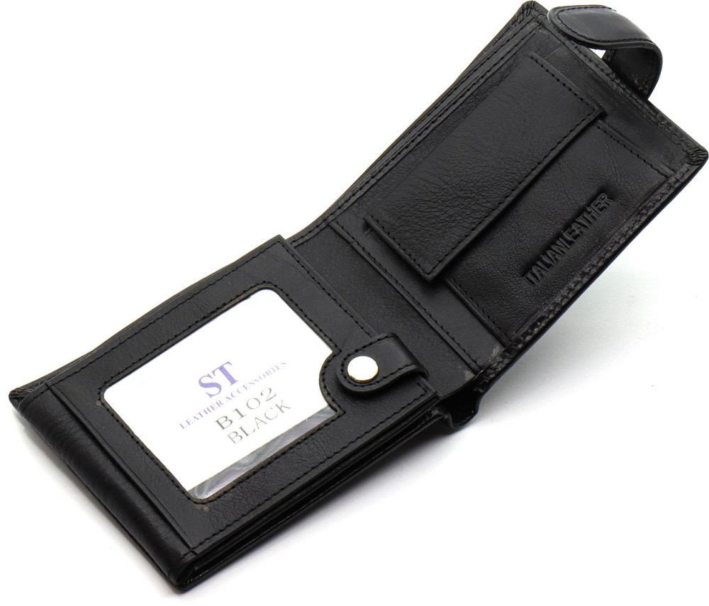 Класичне чоловіче портмоне з натуральної шкіри ST Leather ST102 Чорний Київ - фото 7