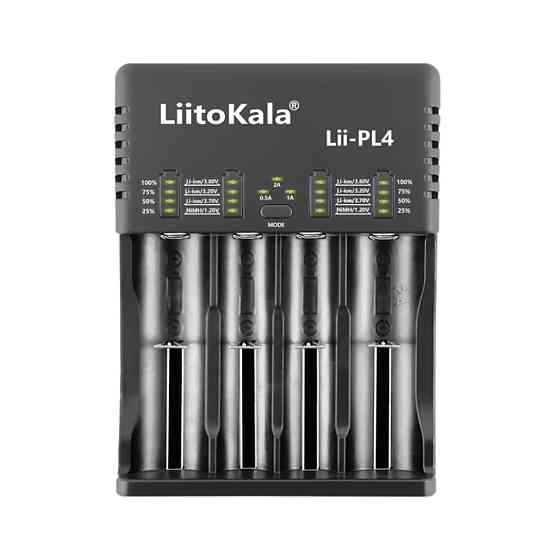 Зарядний пристрій Liitokala Lii-PL4, 4 канала, Ni-Mh/Li-ion/LiFePO4, 220V/12V, LED, Box Київ