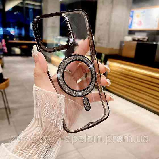 Iphone 15 Pro Чехол магнит Стразы Diamond (черный) Одесса