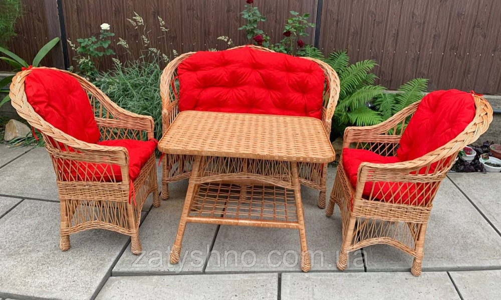 Меблі плетені з лози, набір з накидками Київ - фото 6