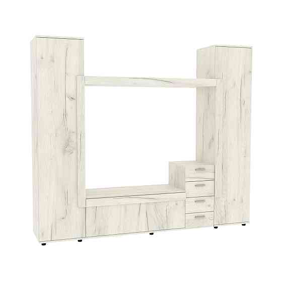 Стенка в гостиную под ТВ Эхо-2, Дуб Крафт Білий, 2160х420х1850 Львов