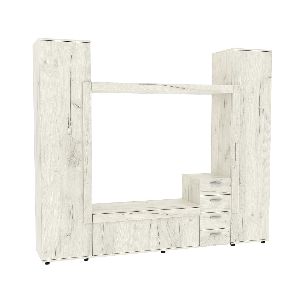 Стенка в гостиную под ТВ Эхо-2, Дуб Крафт Білий, 2160х420х1850 Львов - изображение 1