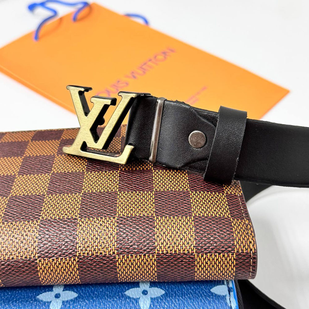 Женский кожаный ремень Lv, лв gold (3 cм) (7111) Киев - изображение 10