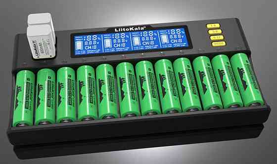 Зарядне на 12 акумуляторів АА, ААА, 18650 LiitoKala Lii-S12 Київ