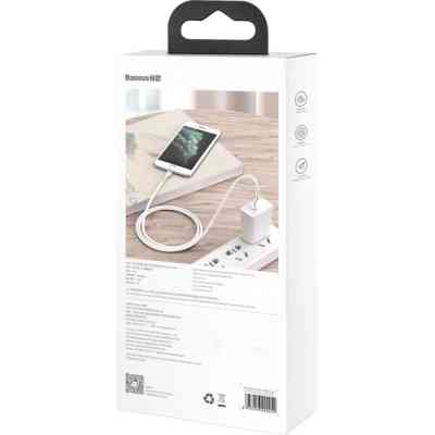 Дата кабель USB 2.0 AM to Lightning 2.0m Cafule Series Metal 2.4A White Baseus (CALJK-B02) Вінниця