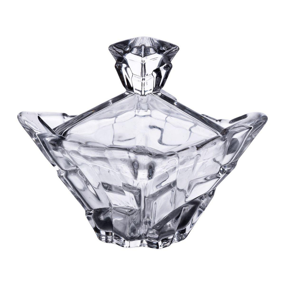 Квадратная стеклянная сахарница с крышкой 8.5 см Киев - изображение 1