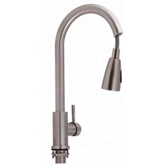 Змішувач для кухні Lidz (NKS) 12 32 015FL-8 з висувним виливом, сатин Київ