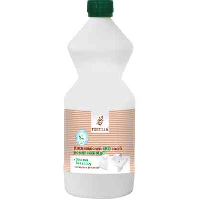 Отбеливатель Tortilla Кислородсодержащее Эко средство комплексного действия Белизна без хлора 850 мл (4823015909030) Винница