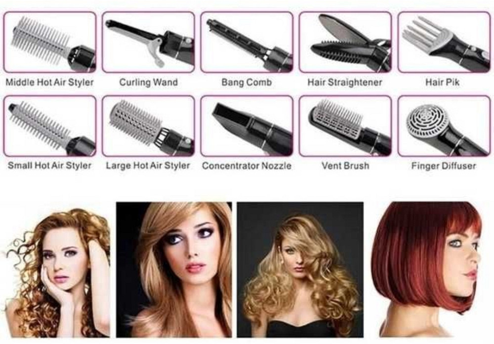 Стайлер 10 в 1 Hair Styler Fullcome 87010, 10 насадок, 850 Вт. Харків - фото 5