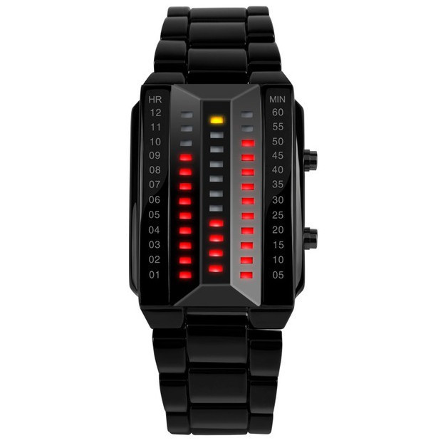 Унікальний бінарний чоловічий годинник Skmei 1035 (Чорний) Київ - фото 1